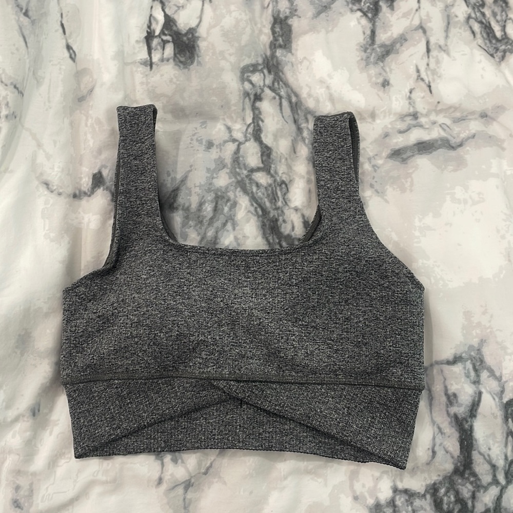 The Upside Women’s Gray Sports Bra; comfy and fitted